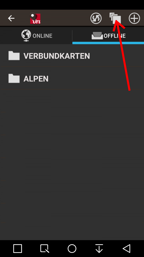 Multi-Layer-Karte in Orux-Maps mit OpenSlopeMap Overlay - OpenSlopeMap.org